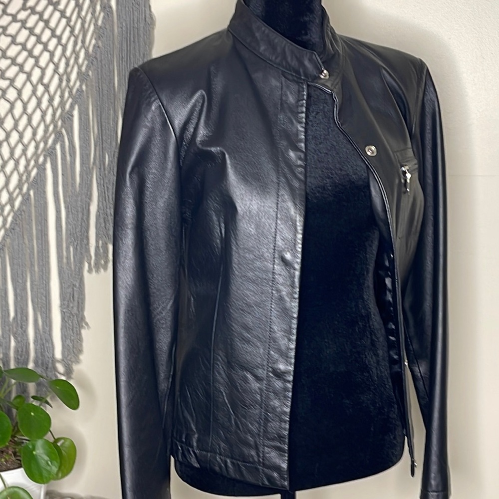 Small black leather jacket